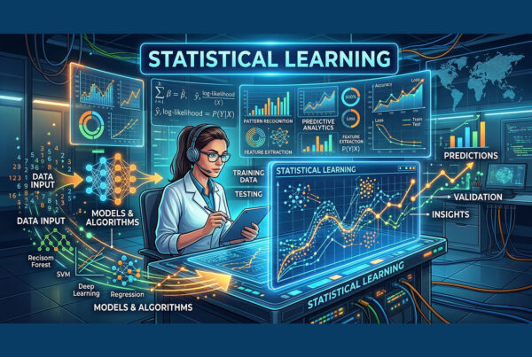 what is statistical learning visual example with data points and prediction model