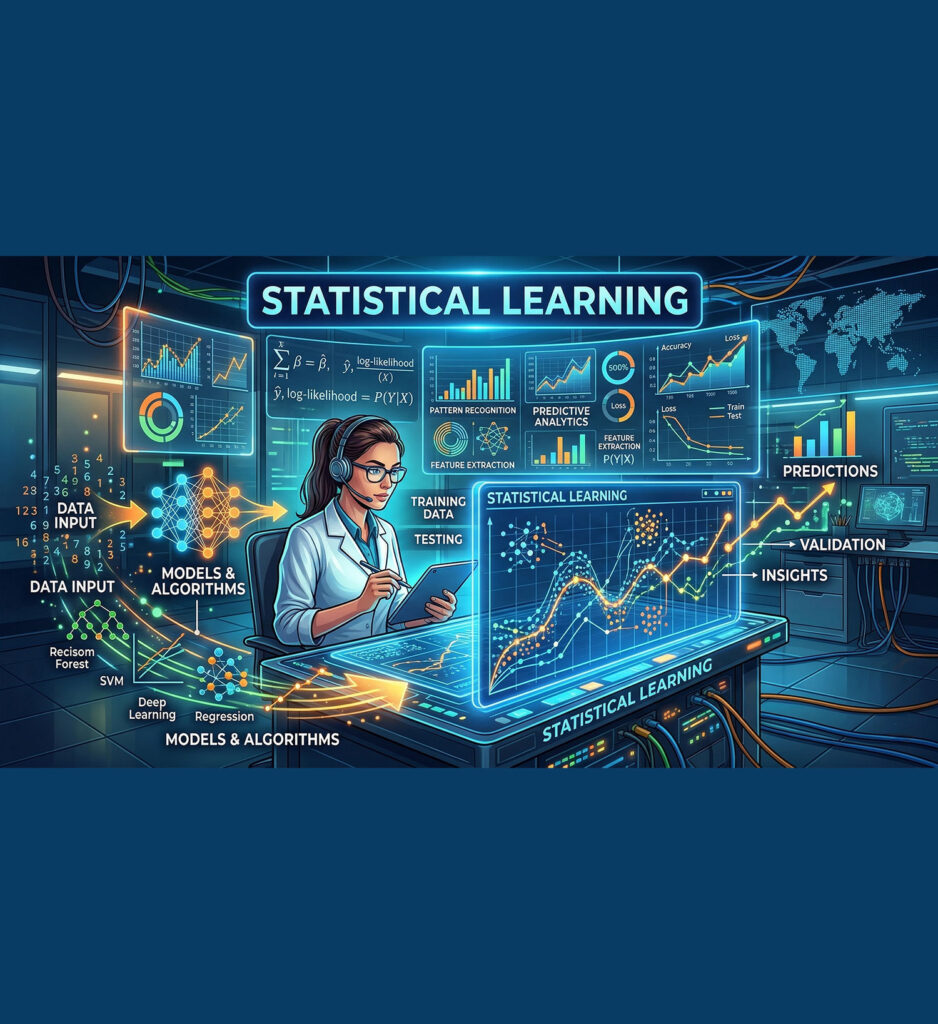 what is statistical learning visual example with data points and prediction model
