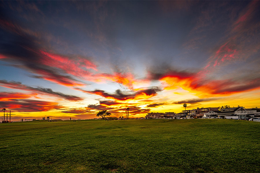 California coastal landscape photography at Ventura Key with vibrant sky colors
